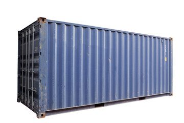 Blue container Cut white background In order to be easy to use