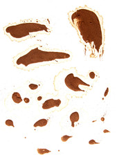 Coffee stains on a white background