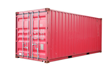 Red container cut white background In order to be easy to use
