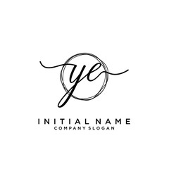 YE Initial handwriting logo with circle template