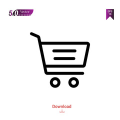 Outline Black shopping-cart icon. shopping-cart icon vector isolated on white background. miscellaneous-elements. Graphic design, mobile application, logo, user interface. EPS 10 format vector