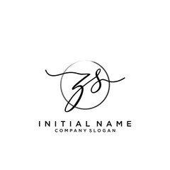 ZS Initial handwriting logo with circle template