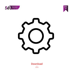 Outline Black settings icon. settings icon vector isolated on white background. miscellaneous-elements. Graphic design, mobile application, logo, user interface. EPS 10 format vector