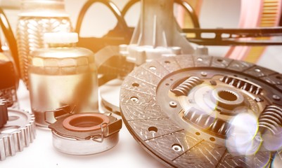 Car accessories elements isolated on white