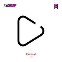 Outline Black play-button icon vector isolated on white background. web-navigation-line-craft. Graphic design, mobile application, logo, user interface. EPS 10 format vector