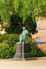 Copenhagen, Denmark. Soren Kierkegaard Statue I Bibliotekshaven (1635-1699), Sculptor Louis...