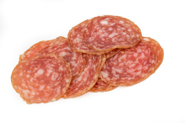 In Scheiben geschnittene Bergsalami