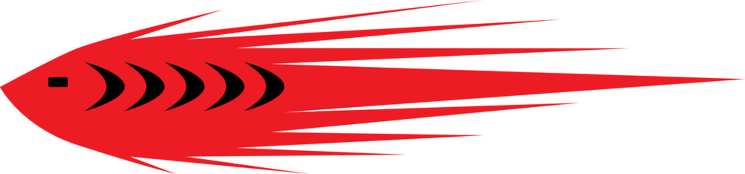 Illustration. Red fish with spikes.