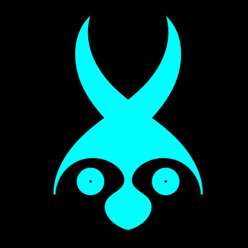 Illustration. Animal head abstract. Logo hare, rabbit, raccoon, squirrel.