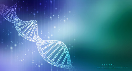 3d render of dna structure, abstract background