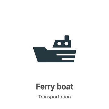 Ferry boat vector icon on white background. Flat vector ferry boat icon symbol sign from modern transportation collection for mobile concept and web apps design.