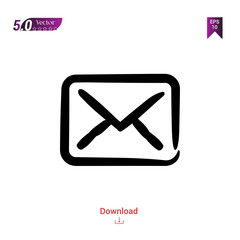 Outline Black mail icon. mail icon vector isolated on white background. handy-icon-collection. Graphic design, mobile application, logo, user interface. EPS 10 format vector