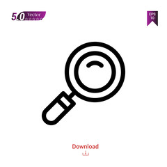 Outline Black loupe icon. loupe icon vector isolated on white background. miscellaneous-elements. Graphic design, mobile application, logo, user interface. EPS 10 format vector