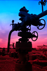 Plakat Pipeline valves and oil pump
