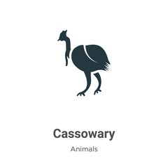 Cassowary vector icon on white background. Flat vector cassowary icon symbol sign from modern animals collection for mobile concept and web apps design.