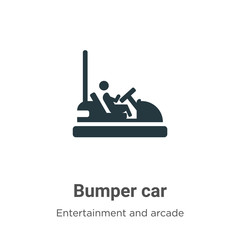 Bumper car vector icon on white background. Flat vector bumper car icon symbol sign from modern entertainment and arcade collection for mobile concept and web apps design.