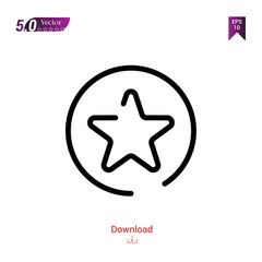 Outline Black favorites-button icon vector isolated on white background. web-navigation-line-craft. Graphic design, mobile application, logo, user interface. EPS 10 format vector