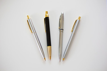 Pen for business documents placed on a white background.