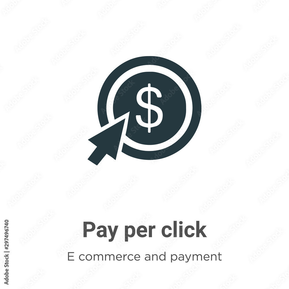 Poster pay per click vector icon on white background. flat vector pay per click icon symbol sign from moder