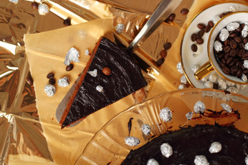 Chocolate Cake in Christmas Decoration