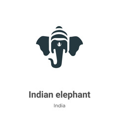 Indian elephant vector icon on white background. Flat vector indian elephant icon symbol sign from modern india collection for mobile concept and web apps design.