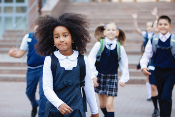 Pupils in uniform.