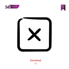 Fototapeta premium Outline Black close icon. close icon vector isolated on white background. handy-icon-collection. Graphic design, mobile application, logo, user interface. EPS 10 format vector