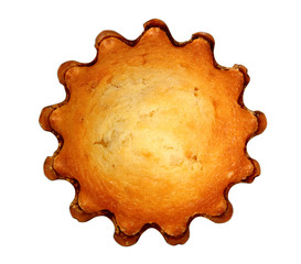 Cupcake in Metal Cake Mold. Isolated with clipping path.