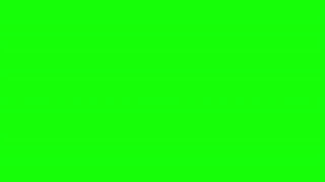 Blank Hand Stamps 3 Times on Chroma Key Green Background