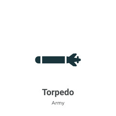 Torpedo vector icon on white background. Flat vector torpedo icon symbol sign from modern army collection for mobile concept and web apps design.