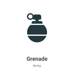 Obraz premium Grenade vector icon on white background. Flat vector grenade icon symbol sign from modern army collection for mobile concept and web apps design.