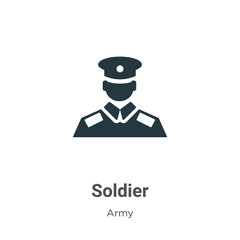 Soldier vector icon on white background. Flat vector soldier icon symbol sign from modern army collection for mobile concept and web apps design.