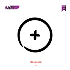 Outline Black add-button  icon. add-button  icon vector isolated on white background. web-navigation-line-craft. Graphic design, mobile application, logo, user interface. EPS 10 format vector