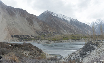 The scenery along Karakoram highway or new silk road, Pakistan.
