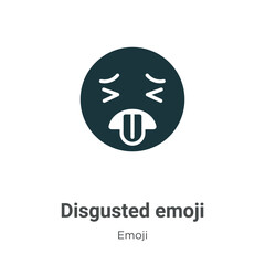 Obraz premium Disgusted emoji vector icon on white background. Flat vector disgusted emoji icon symbol sign from modern emoji collection for mobile concept and web apps design.