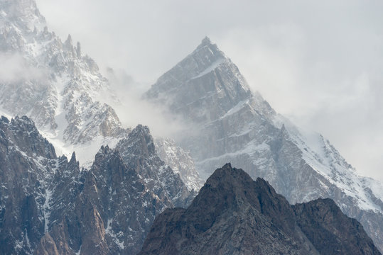 Mountains in Karakoram range, close to Attabad lake, Hunza Valley, Pakistan.