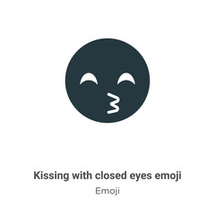 Kissing with closed eyes emoji vector icon on white background. Flat vector kissing with closed eyes emoji icon symbol sign from modern emoji collection for mobile concept and web apps design.