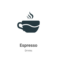 Espresso vector icon on white background. Flat vector espresso icon symbol sign from modern drinks collection for mobile concept and web apps design.