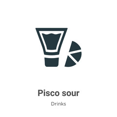 Pisco sour vector icon on white background. Flat vector pisco sour icon symbol sign from modern drinks collection for mobile concept and web apps design.