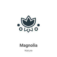 Obraz premium Magnolia vector icon on white background. Flat vector magnolia icon symbol sign from modern nature collection for mobile concept and web apps design.