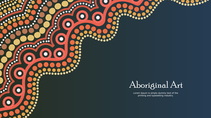 Aboriginal dot art vector banner with text. © rashmisingh