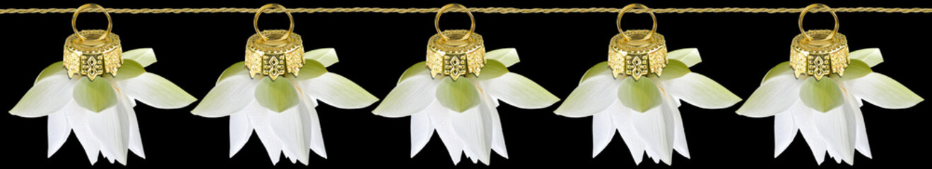 guirlande de noël en fleurs de lotus 