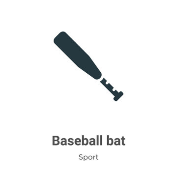 Baseball bat vector icon on white background. Flat vector baseball bat icon symbol sign from modern sport collection for mobile concept and web apps design.