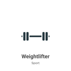 Weightlifter vector icon on white background. Flat vector weightlifter icon symbol sign from modern sport collection for mobile concept and web apps design.