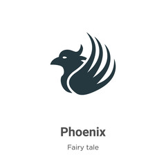 Phoenix vector icon on white background. Flat vector phoenix icon symbol sign from modern fairy tale collection for mobile concept and web apps design.