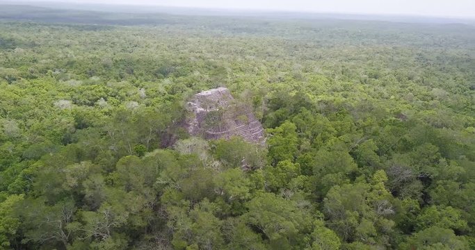 Aerial view from the bigest mayan pyramid La Danta, Peten, Guatemala.
