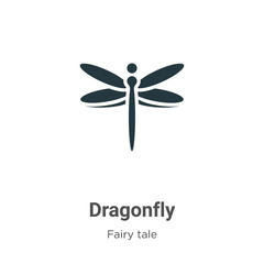 Obraz premium Dragonfly vector icon on white background. Flat vector dragonfly icon symbol sign from modern fairy tale collection for mobile concept and web apps design.