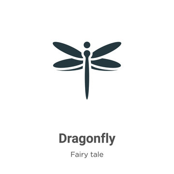 Dragonfly vector icon on white background. Flat vector dragonfly icon symbol sign from modern fairy tale collection for mobile concept and web apps design.