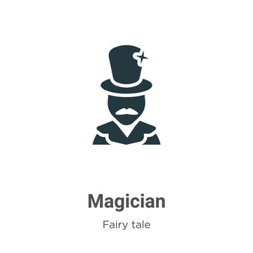 Magician Vector Icon On White Background. Flat Vector Magician Icon Symbol Sign From Modern Fairy Tale Collection For Mobile Concept And Web Apps Design.