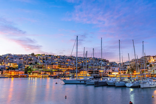 Panoramic view of Mikrolimano near Athens, Greece